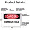 Signmission Combustible Danger Sign, Aluminum, 24in W x 18in L, 2PK OS-2PACK-DS-A-1824-L-2343 - alternate 6